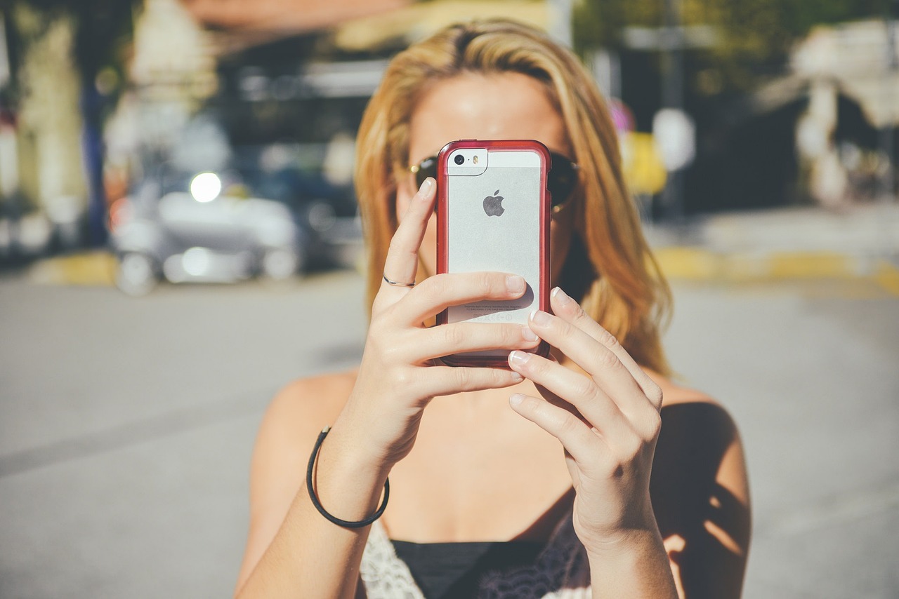 girl, smartphone, iphone